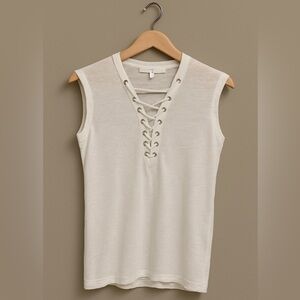 IRO Lace-up Sleeveless Linen Top